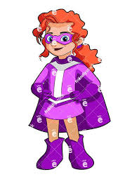 Redhead Little Girl Superhero Cartoon Vector Clipart Friendlystock Superhero Cartoon Girl Superhero Cartoons Vector