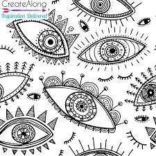 Silkscreen Crazy Eyes Stencil For Polymer Clay And Mixed Media Eye Drawing Eye Stencil Evil Eye Art