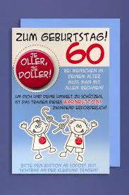 Geburtstag werden hier kostenlos zur verfügung gestellt. Grusskarte 60 Geburtstag Karte Humor Applikation Ein Button Je Oller C6 Avancarte