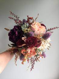 Creamy roses, cafe au lait dahlias, and plenty of foliage will make for a gorgeous autumnal affair. Fall Wedding Bouquet Silk Wedding Bouquet Rustic Bridal Etsy