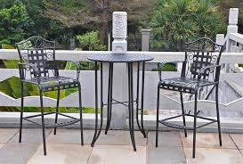 Black Wrought Iron Outdoor Furniture Wrought Iron Patio Set Outdoor Bar Height Table Outdoor Bar Stools