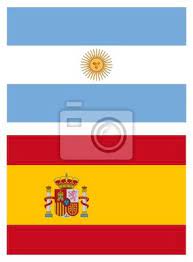 Bandera de españa sobremesa bordada 24,20 €. Banderas Argentina Y Espana Pinturas Para La Pared Cuadros Alferez Buenos Aires Iberico Myloview Es