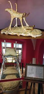 The love chair was a device created by a French furniture manufacturer to  allow the corpulent British King Edward VII to have sex with two women  simultaneously while protecting them from being