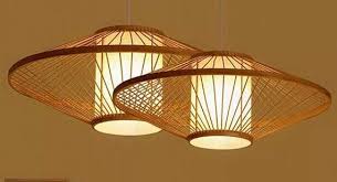Plafonnier Eclairage Lampe Bambou Tisse Ouvert Style Naturel Style Oriental Moderne Asiatique Lumiere Bamboo Lamp Hanging Light Fixtures Pendant Light Fixtures