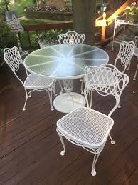 Vintage Mid Century Woodard Wrought Iron Florentine Patio Dining Table Chairs Vintage Patio Furniture Vintage Patio Vintage Outdoor Furniture