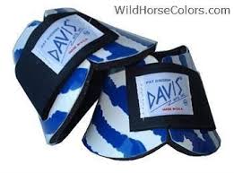 Blue Zebra No Turn Davis Bell Boots Size Large Horse Tack