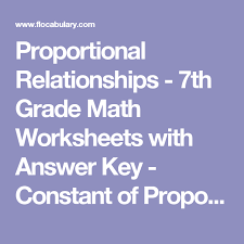 This is the currently selected item. Proportional Relationships 7th Grade Math Worksheets With Answer Key Constant Of Propo Proportional Relationships 7th Grade Math Worksheets Math Worksheets