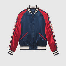 Gucci Stripe Reversible Acetate Bomber Gucci Men S Leather Casual Jackets 501100z791a4586 Quilted Jacket Men Gucci Jacket Gucci Mens Clothing