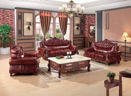 Luxury European Leather Sofa Set Living Room Sofa China Wooden Frame Sectional Sofa 1 2 3 Sofa Design Wood Sofa Set Leather Living Room Furniture