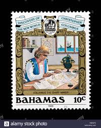 postage stamp from the bahamas depicting christopher