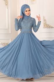 Modaselvim Abiye Dantelli Sifon Abiye 8812w153 Mavi