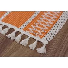 Tropik Home Örme Turuncu Runner , Püsküllü Organik Pamuk Fiyatı