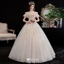Brautkleid prinzessin mit blumen spitze. Erschwinglich Champagner Brautkleider Hochzeitskleider 2020 Prinzessin Herz Ausschnitt Abnehmbar Kurze Armel Ruckenfreies Glanz Tulle Perlenstickerei Lange