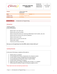 content writing template