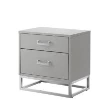 Maybe you would like to learn more about one of these? Nicole Miller Millani Modern Light Grey Chrome End Table Metal Base Knob Nightstand Nst156 09lg Hd The Home Depot