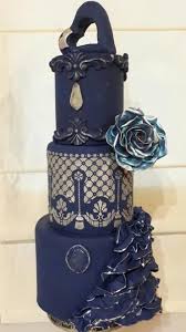 Gothic Black And Blue Wedding Cake Pin On Decorated Cakes
