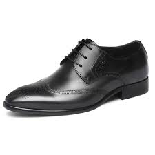 Complete your look with the timeless simplicity of brown and black shoes paired with your suit, for a sophisticated finish. Black Pointy Toe Brogue Elevator Shoes For Men Get Taller 2 8inch 7cm British Lift Business
