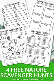4 Free Nature Scavenger Hunts Color Senses Abc Traditional In 2020 Nature Scavenger Hunts Bingo Printable Free Scavenger Hunt