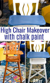 Wooden High Chair Makeover With Chalk Paint An Alli Event Wooden High Chairs Painted High Chairs Chair Makeover