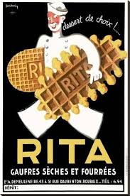 Belgium Rita Waffle Bisquit Poster Stretched Canvas Print Archivea Arts Art Com Vintage French Posters Vintage Poster Art Vintage Posters