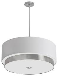Larson 4 Light Drum Pendant White Transitional Pendant Lighting By Dainolite Ltd