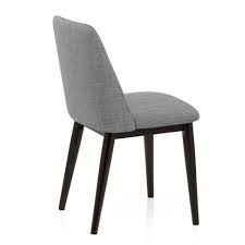 elwood walnut dining chair grey fabric