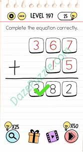 We did not find results for: Brain Test Level 197 Complete The Equation Correctly Answer