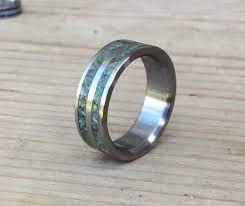 Titanium Ring Moss Agate Ring Wedding Ring Mens Ring Etsy Rings For Men Mens Rings Etsy Titanium Rings