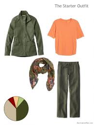 2 Capsule Wardrobe Starter Outfit In Olive And Orange Klader Stilar