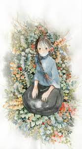 花草 鱼头壳子 涂鸦王国插画 art learn watercolor painting