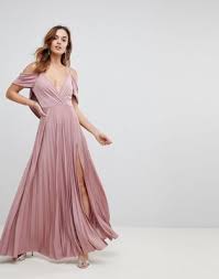 Shop Asos Cold Shoulder Cowl Back Pleated Maxi Dress At Asos Discover Fashion Online Maxi Dress Prom Shop Maxi Dresses Maxi Dress Outfit