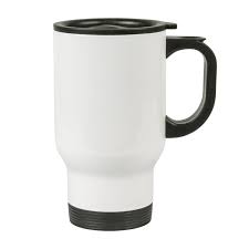 Made of tough, beautiful porcelain, the modern beverage mug has elegant curves that makes it easy to use and clean. 14 Oz Stainless Steel Travel Mug White