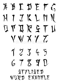 Photo About A Complete Occidental Alphabet And Numbers Fonts Looking Like Chinese Or Japanese Writing Tattoo Lettering Fonts Lettering Fonts Graffiti Lettering