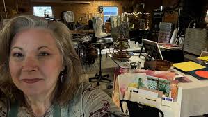 Check out Theresa McKee fabulous setup for Artisans Road Trip 2024! Located  in between Spencer and Milford at 2455 310th St, Spencer, IA 51301 Full  details and map at: https://www.lakesart.org/special/artisans-road-trip-2024