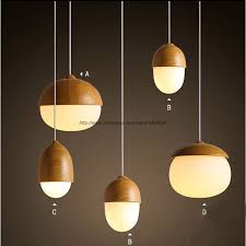 Free Shipping Modern Nordic Style Metal Acorn Nut Pendant Light Lamp Glass Ceiling Fixture Lighting In Wooden Pendant Lighting Wooden Light Diy Light Fixtures