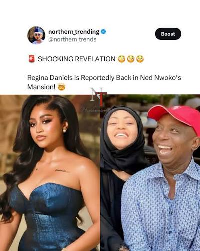 🚨 SHOCKING REVELATION 😳😳😳 Regina Daniels Is Reportedly Back in Ned Nwoko's Mansion! 🤯 After weeks of speculation and drama, Regina Daniels has reportedly returned to her husband Ned Nwoko's home —