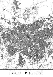 Sao Paolo Map Minimalist Sao Paolo Art Print Customizable Etsy City Map Art Travel Wall Art City Map Poster
