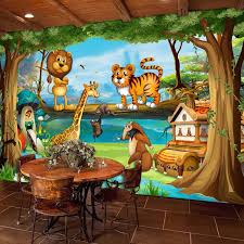 3d wall murals beautiful cartoon forest animal world photo wallpaper for children room papier peint enfant eco friendly frescoes affiliate