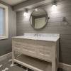 Shiplap accent wall master bedroom. 1