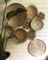 Boho Baskets Wicker Wall Basket Round Rattan Flat Basket Baskets On Wall Basket Wall Decor Boho Basket