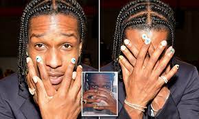 I was asked to paint asap rocky on one of my clients nails who is a fan. Rapper Asap Rocky Shows Off Fun Manicures As He Urges More Men To Embrace Nail Art Daily Mail Online