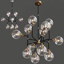 Rh Bistro Globe Clear Glass 16 Light 3d