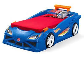 Step2 Hot Wheels Race Twin Car Bed In 2020 Car Bed Twin Car Bed Toddler Car Bed