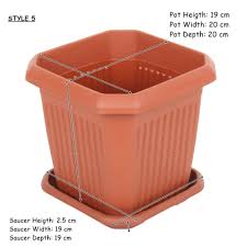 Riesenauswahl an produkten für zuhause. Strong Plastic Square Flower Plant Pot And Saucer