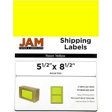 Our a4 labels are compatible with avery word templates and many other word templates on google so as long as you follow the above steps you will find the right word. Jam Shipping Labels Half Page 5 1 2 X 8 1 2 Neon Yellow 50 Pack Walmart Canada