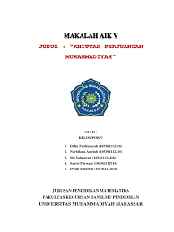 Oleh karenanya isi khittah menyesuaikan dasar dan tujuan muhammadiyah saat itu. Materi Khittan Perjuangan Muhammadiyah