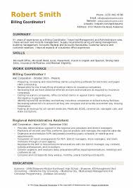 Start with your most recent work. Billing Coordinator Resume Samples Qwikresume