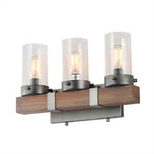 3 Light Rustic Wall Sconces Wood Wall Lighting Vanity Lights 708747343366 Ebay