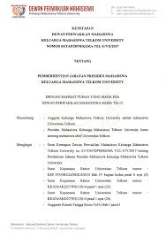 Surat lamaran kerja ini akan menjelaskan tentang profil calon pekerja apakah layak bekerja di perusahaan tersebut atau tidak. Surat Ketetapan Pemberhentian Presma Bem Kema Tel U 2017 Dpm Kema Telkom University