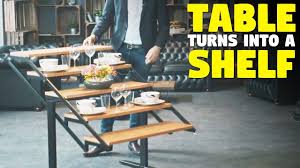 Vieco This Dining Table Turns Into A Shelf In Two Seconds Youtube Diy Dining Table Narrow Dining Room Table Swing Table